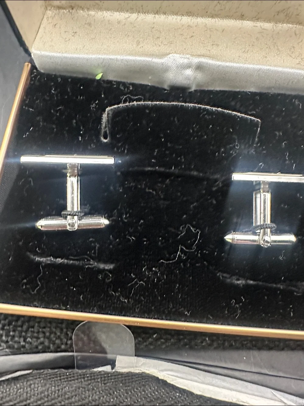 Silver tone swank Vtg cuff links